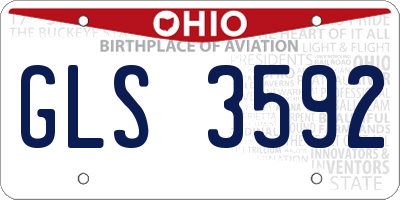 OH license plate GLS3592