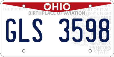 OH license plate GLS3598