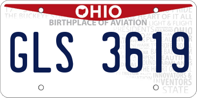 OH license plate GLS3619