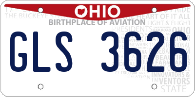 OH license plate GLS3626