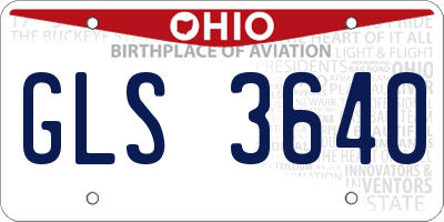 OH license plate GLS3640