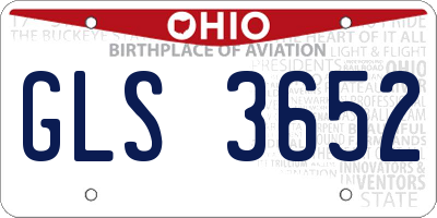 OH license plate GLS3652