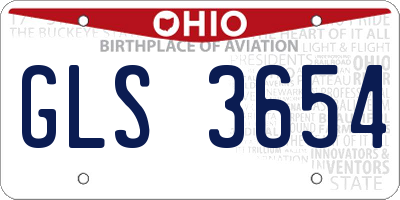 OH license plate GLS3654