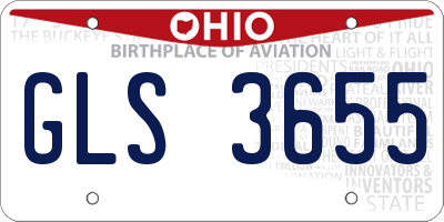 OH license plate GLS3655