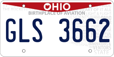 OH license plate GLS3662