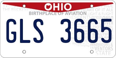 OH license plate GLS3665