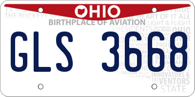 OH license plate GLS3668