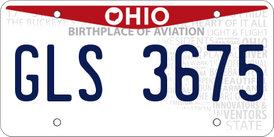 OH license plate GLS3675