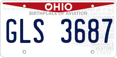 OH license plate GLS3687
