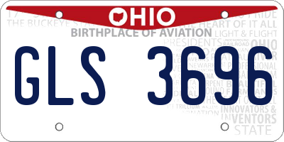 OH license plate GLS3696