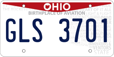 OH license plate GLS3701