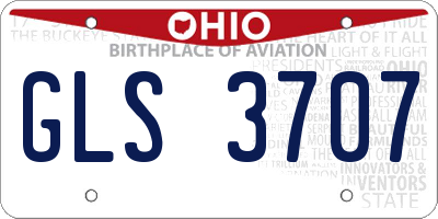 OH license plate GLS3707