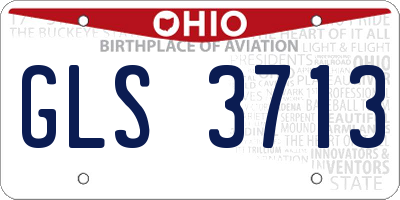 OH license plate GLS3713