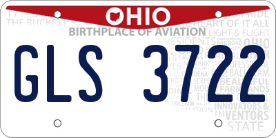 OH license plate GLS3722