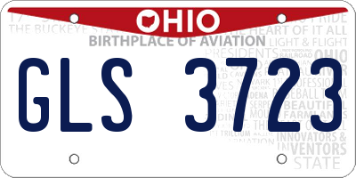 OH license plate GLS3723