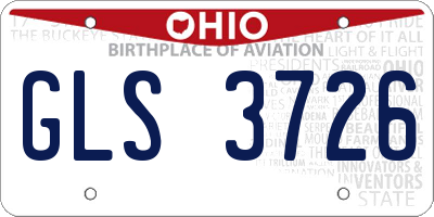 OH license plate GLS3726