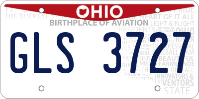 OH license plate GLS3727