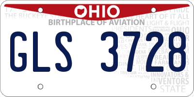 OH license plate GLS3728