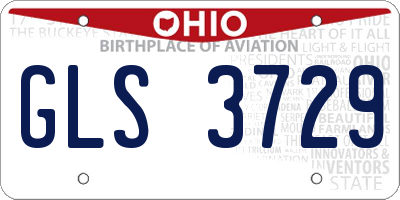 OH license plate GLS3729