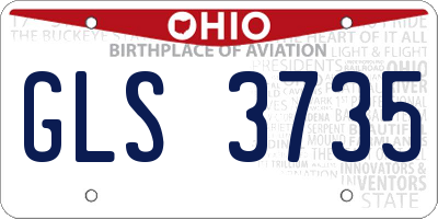 OH license plate GLS3735