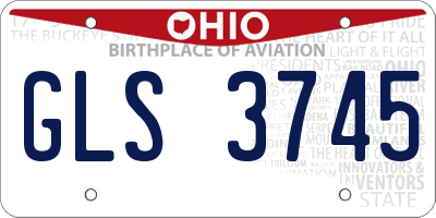 OH license plate GLS3745