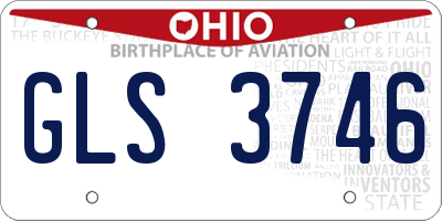 OH license plate GLS3746
