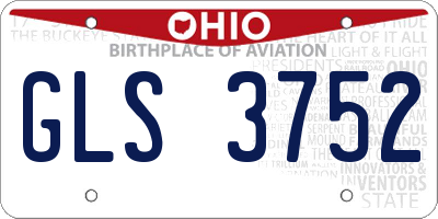 OH license plate GLS3752
