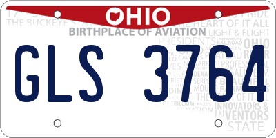 OH license plate GLS3764