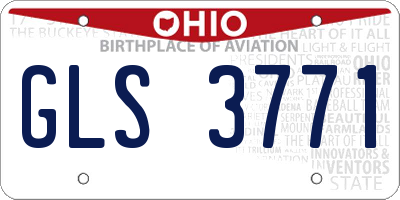OH license plate GLS3771