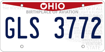 OH license plate GLS3772