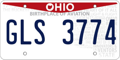 OH license plate GLS3774
