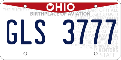 OH license plate GLS3777