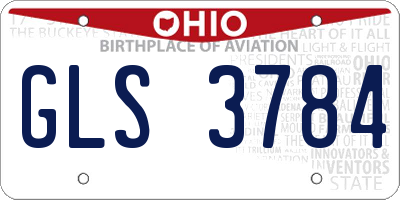 OH license plate GLS3784