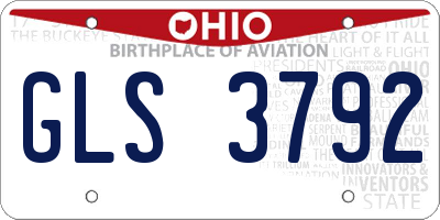 OH license plate GLS3792