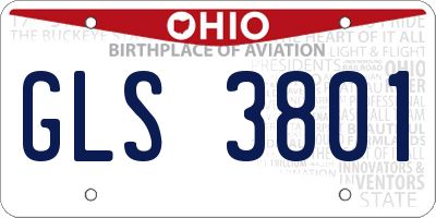 OH license plate GLS3801