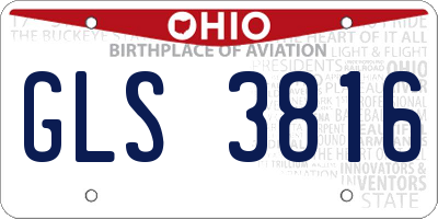 OH license plate GLS3816