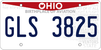OH license plate GLS3825