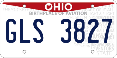 OH license plate GLS3827