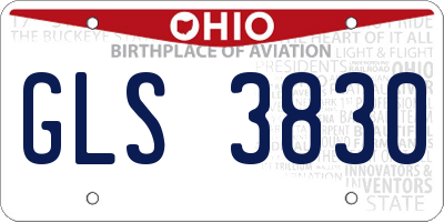 OH license plate GLS3830
