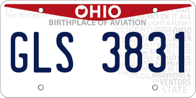 OH license plate GLS3831