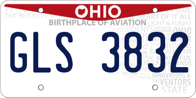OH license plate GLS3832