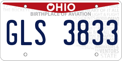 OH license plate GLS3833