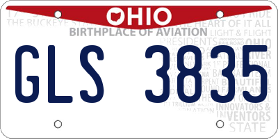 OH license plate GLS3835