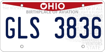 OH license plate GLS3836