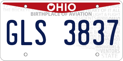 OH license plate GLS3837