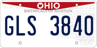 OH license plate GLS3840