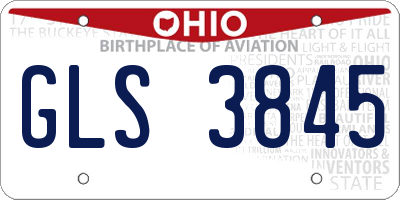 OH license plate GLS3845