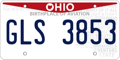 OH license plate GLS3853