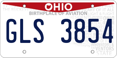 OH license plate GLS3854