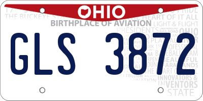 OH license plate GLS3872